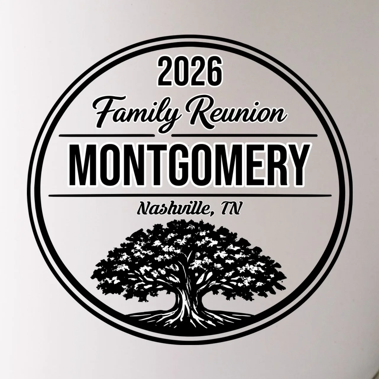 Family Tree Customizable Family Reunion Year, Name, Location Mug - Front - Close-up