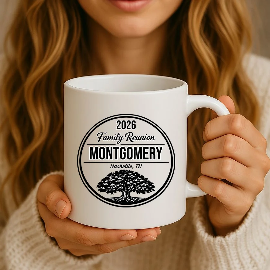 Family Tree Customizable Family Reunion Year, Name, Location Coffee Mug - Front 2