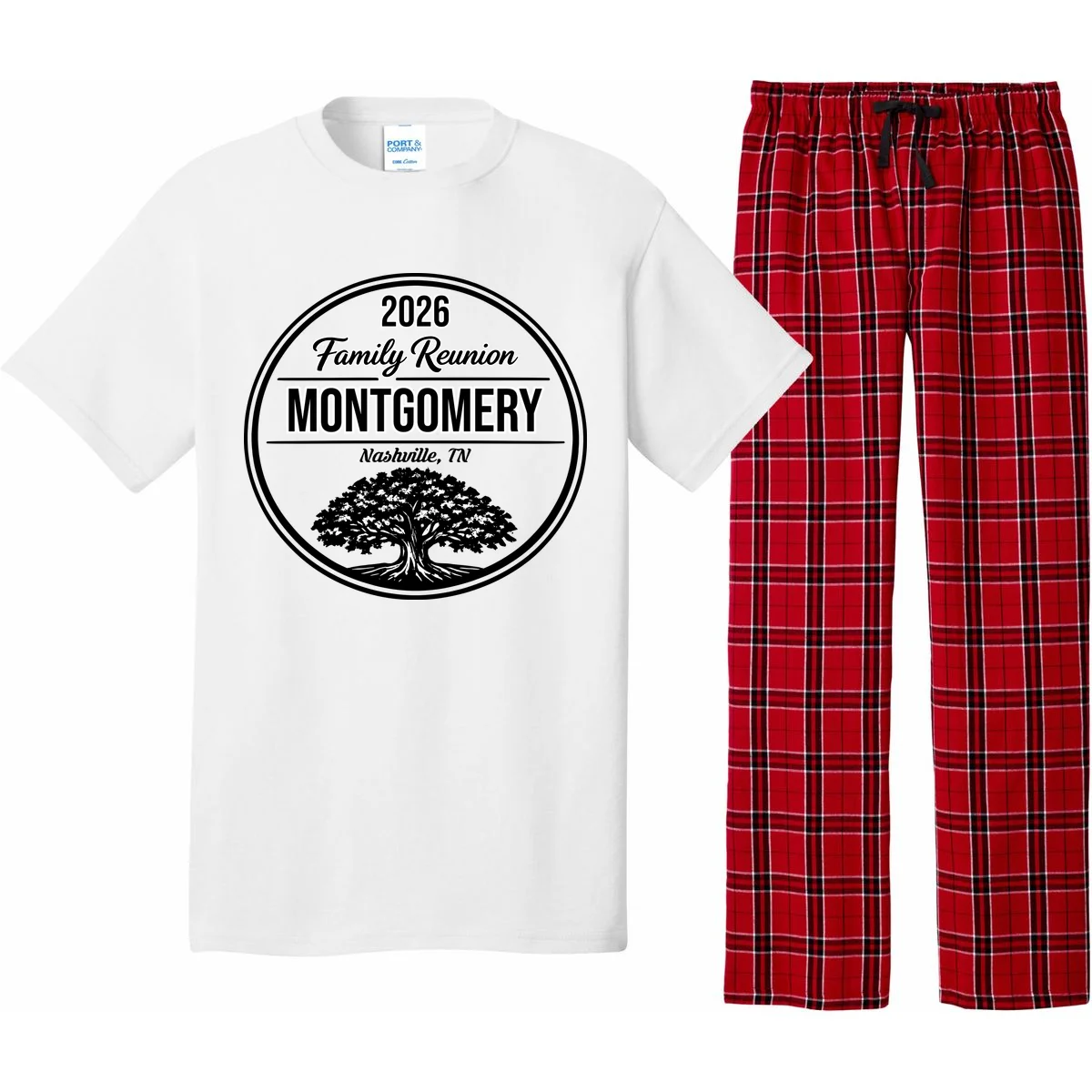 Family Tree Customizable Family Reunion Year, Name, Location Pajama Set - Front