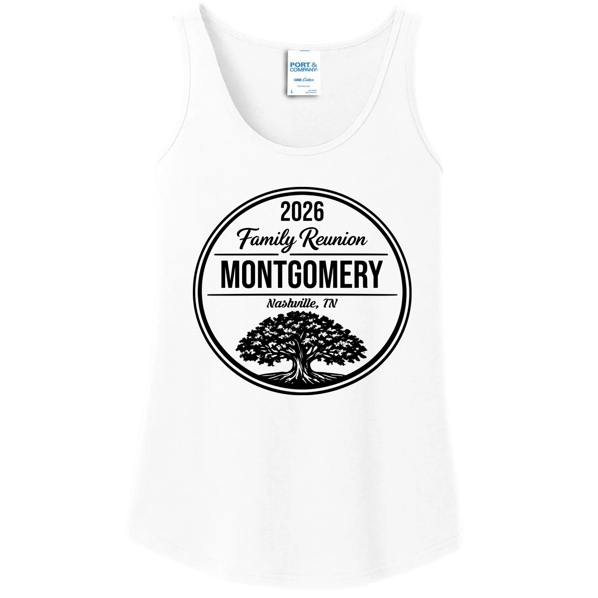 Family Tree Customizable Family Reunion Year, Name, Location Women's Tank Top - Front