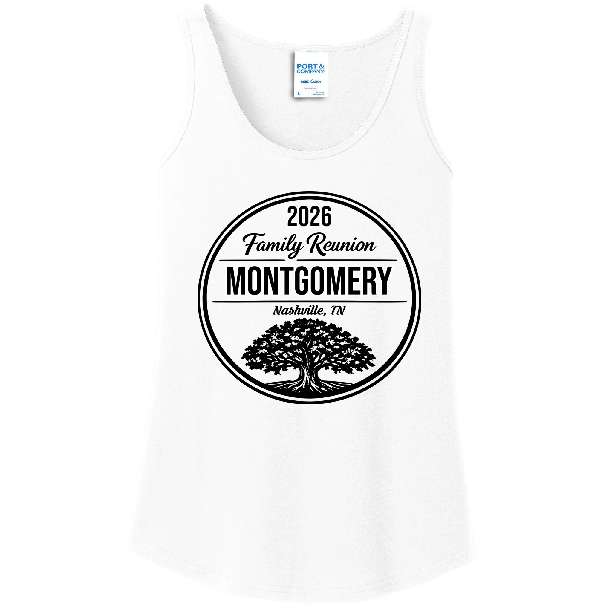 Family Tree Customizable Family Reunion Year, Name, Location Women's Tank Top - Front