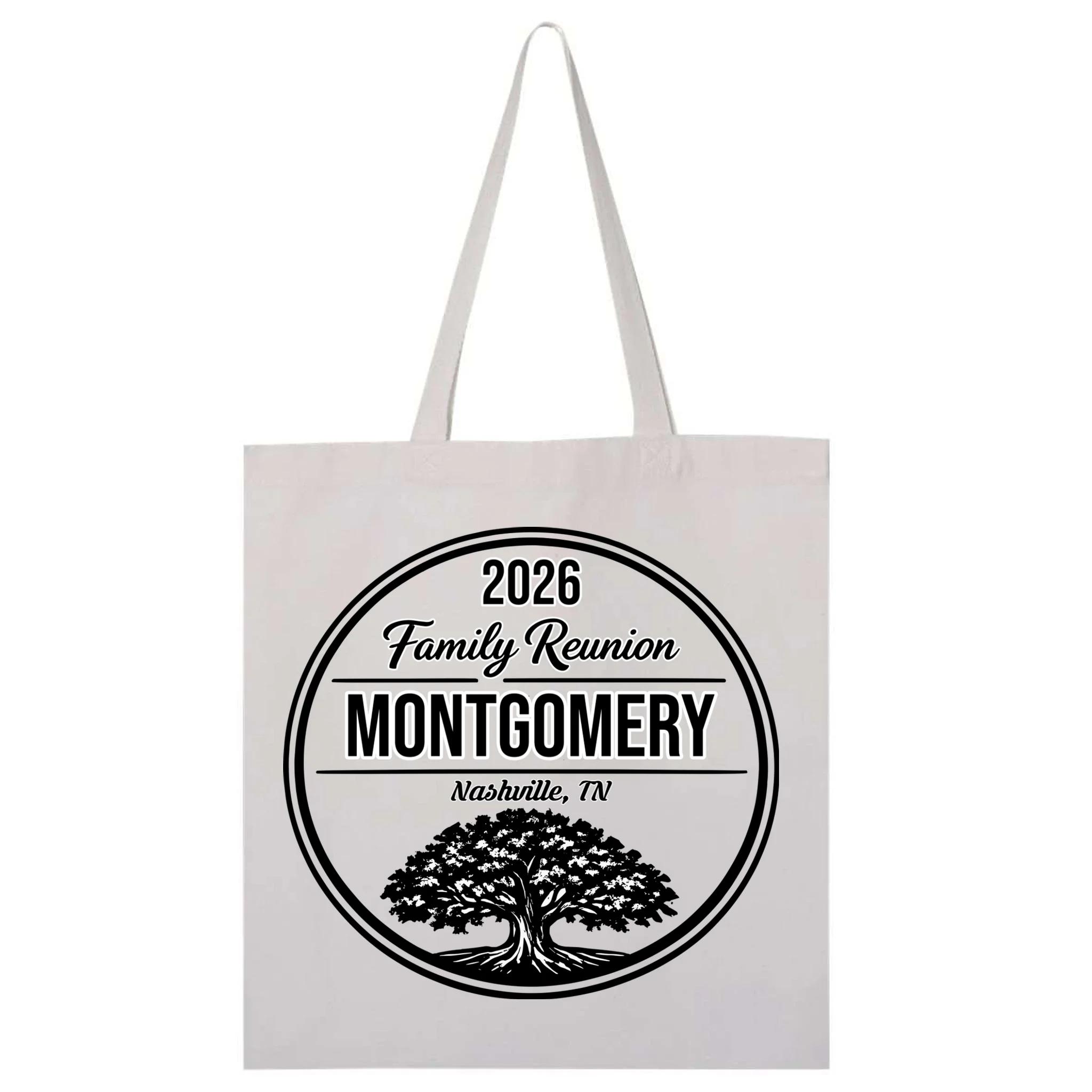 Family Tree Customizable Family Reunion Year, Name, Location Tote Bag - Front