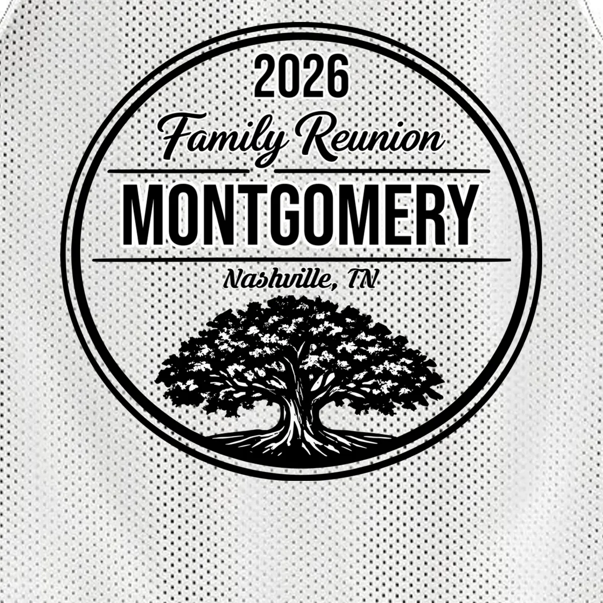 Family Tree Customizable Family Reunion Year, Name, Location Men's Basketball Jersey - Front - Close-up