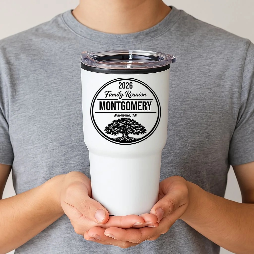Family Tree Customizable Family Reunion Year, Name, Location 20oz Tumbler - Front 1