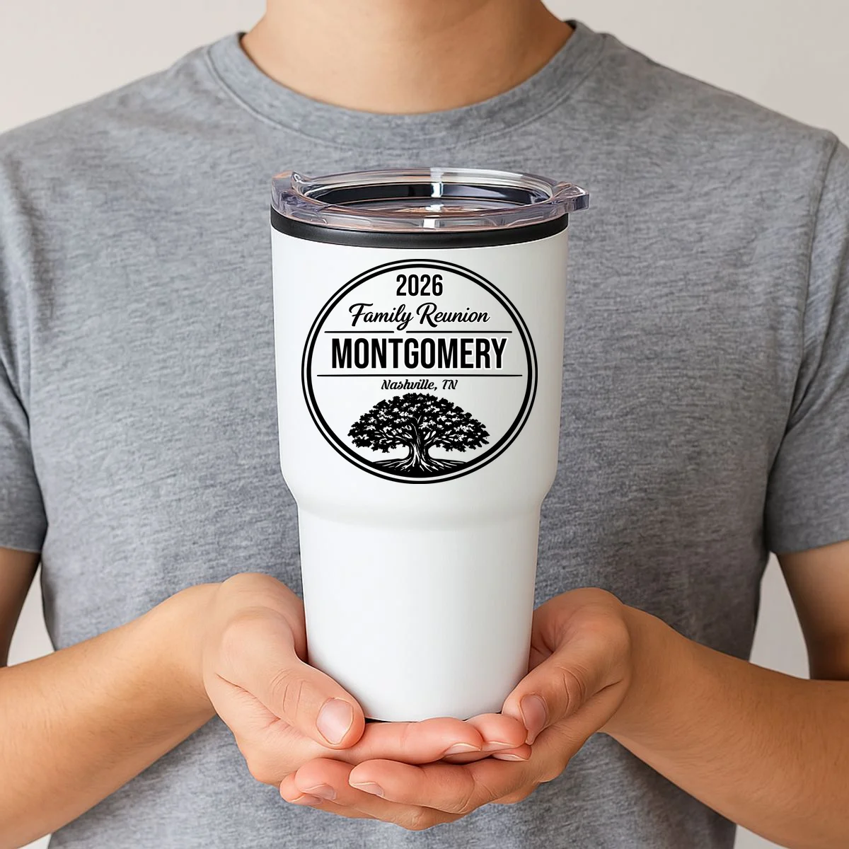 Family Tree Customizable Family Reunion Year, Name, Location 20oz Tumbler - Front 1