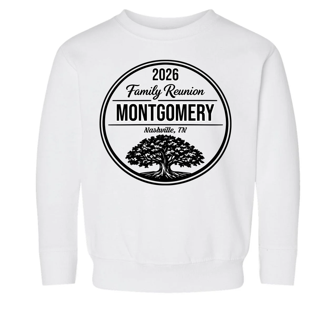 Family Tree Customizable Family Reunion Year, Name, Location Toddler Sweatshirt - Front