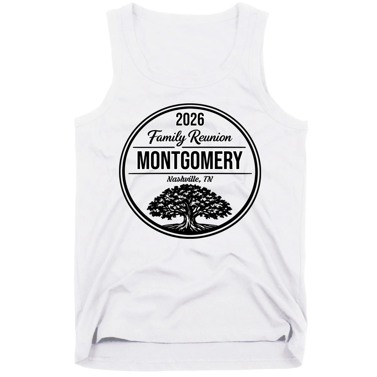 Family Tree Customizable Family Reunion Year, Name, Location Tank Top - Front