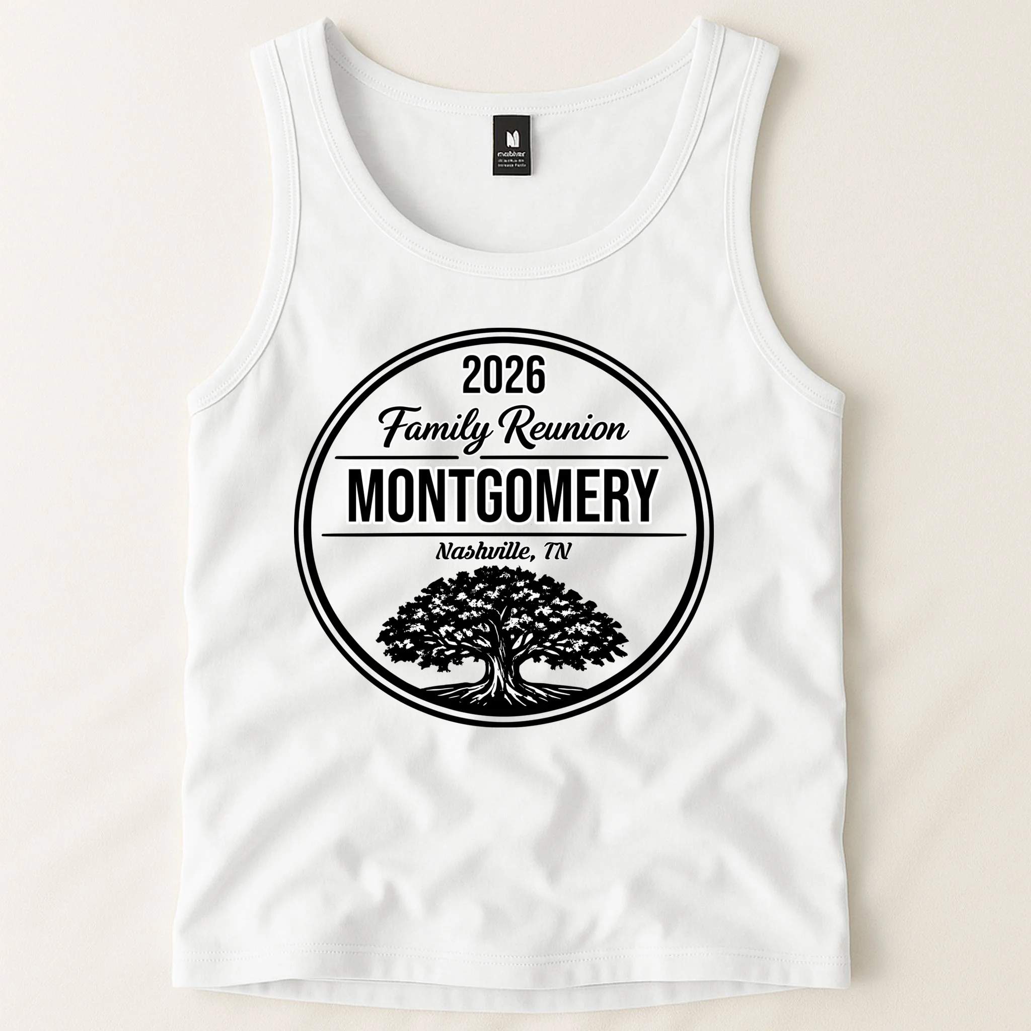 Family Tree Customizable Family Reunion Year, Name, Location Men's Tank Top - Front 1