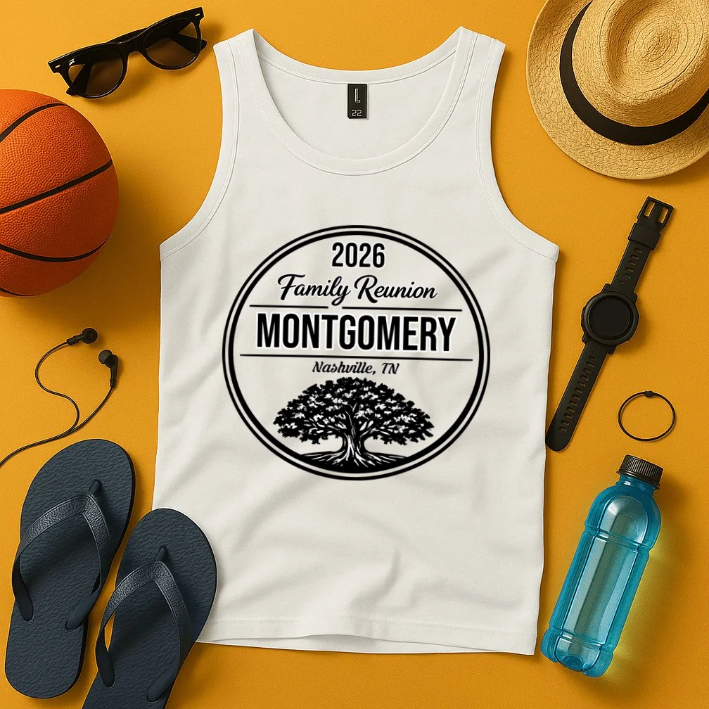 Family Tree Customizable Family Reunion Year, Name, Location Tank Top - Front 3