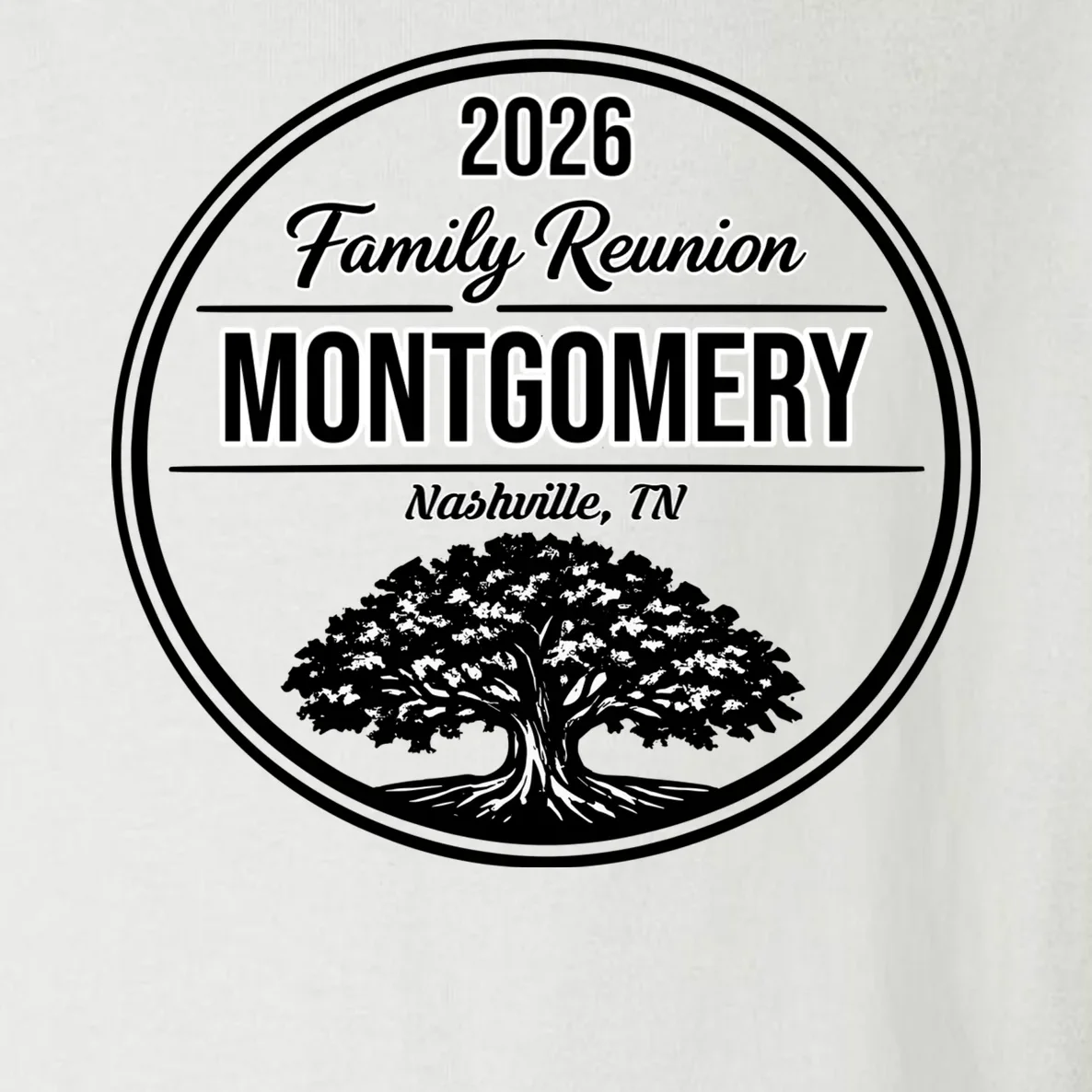 Family Tree Customizable Family Reunion Year, Name, Location Toddler Long Sleeve Shirt - Front - Close-up