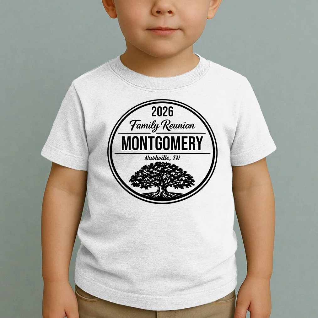 Family Tree Customizable Family Reunion Year, Name, Location Toddler T-Shirt - Front 1