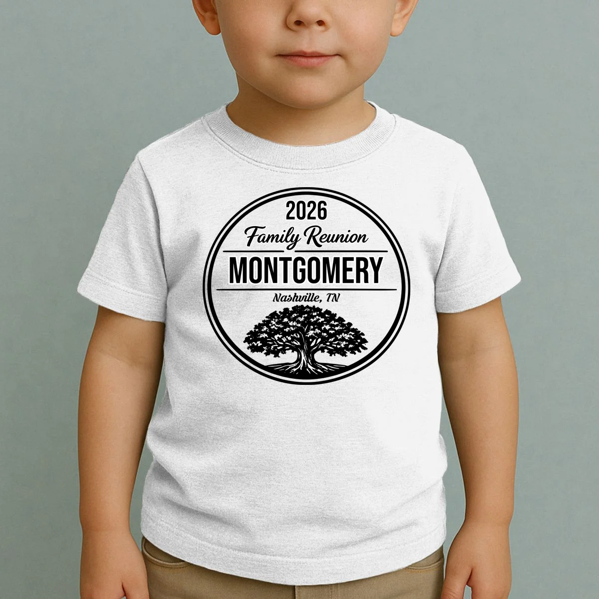 Family Tree Customizable Family Reunion Year, Name, Location Toddler T-Shirt - Front 1