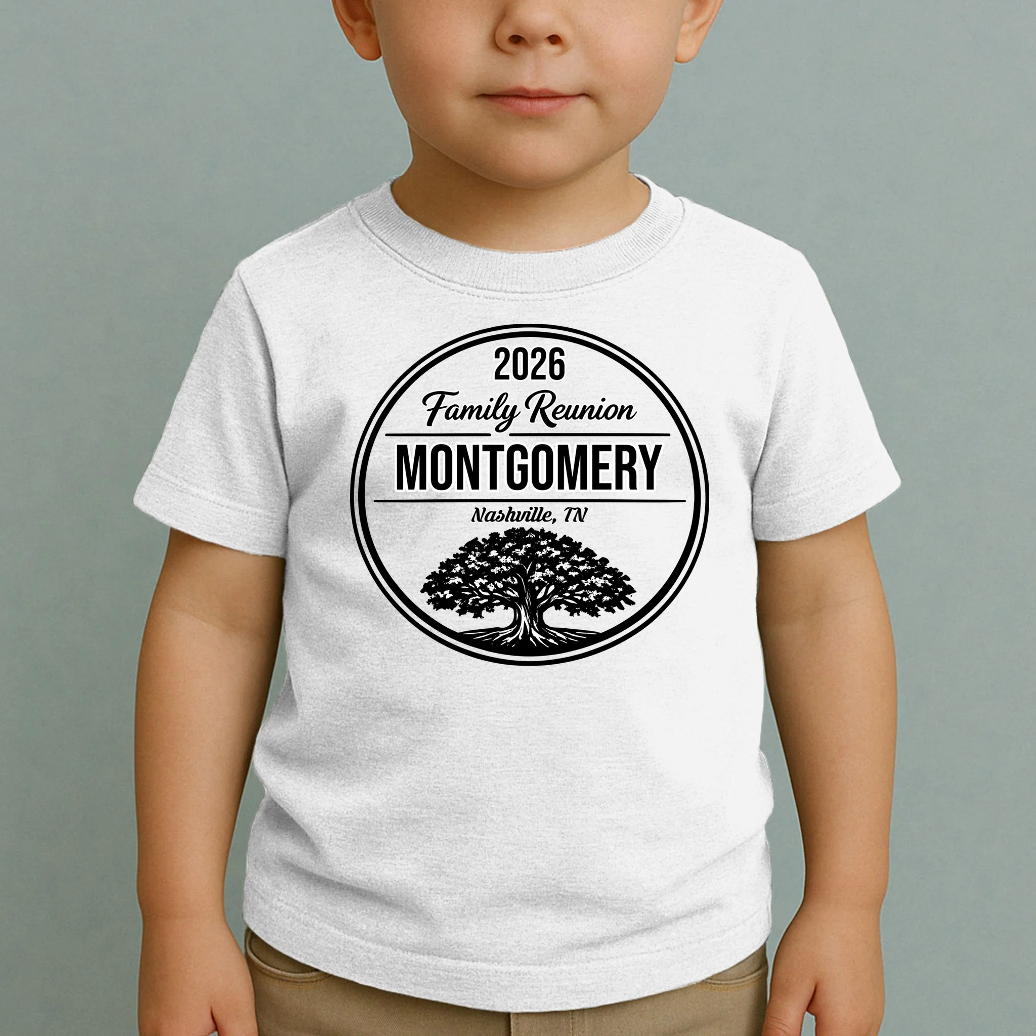 Family Tree Customizable Family Reunion Year, Name, Location Toddler T-Shirt - Front 1