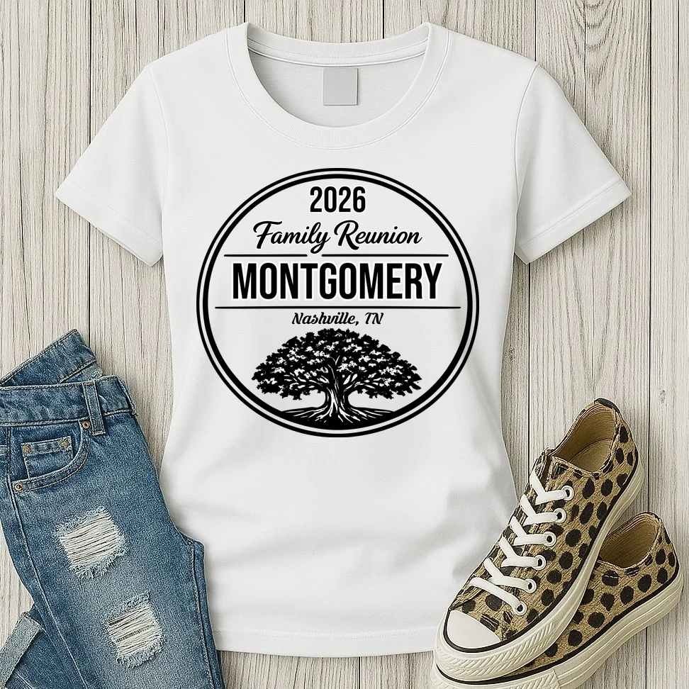 Family Tree Customizable Family Reunion Year, Name, Location Women's T-Shirt - Front 2