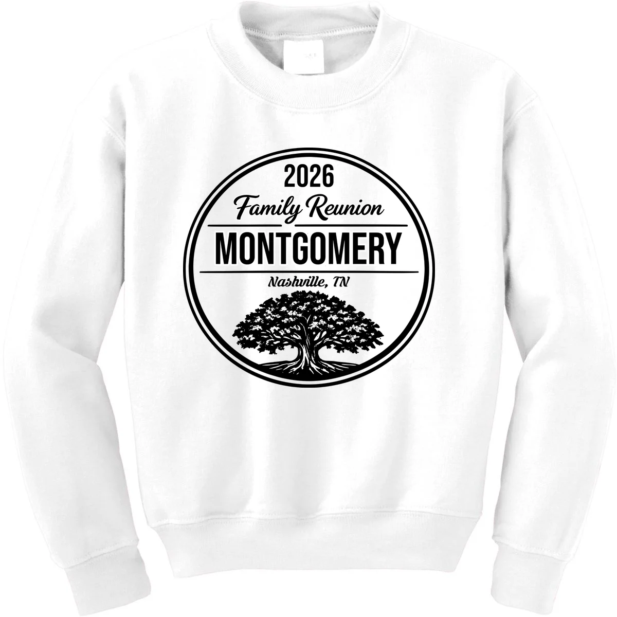 Family Tree Customizable Family Reunion Year, Name, Location Kids Sweatshirt - Front