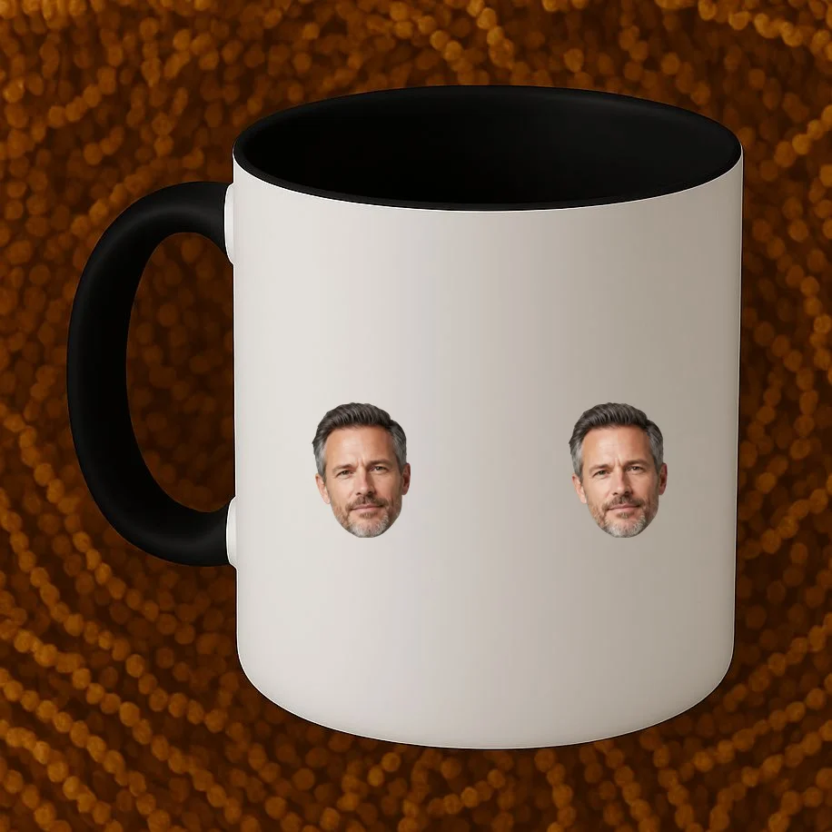 Funny Custom Boyfriend Face Coffee Mug - Front 1