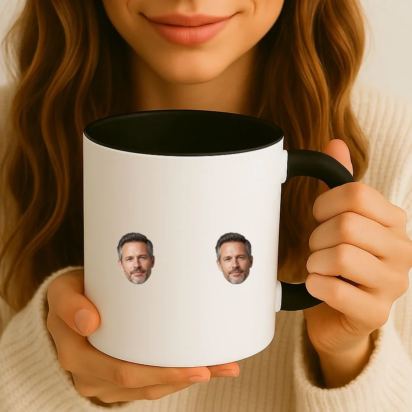 Funny Custom Boyfriend Face Coffee Mug - Front 2