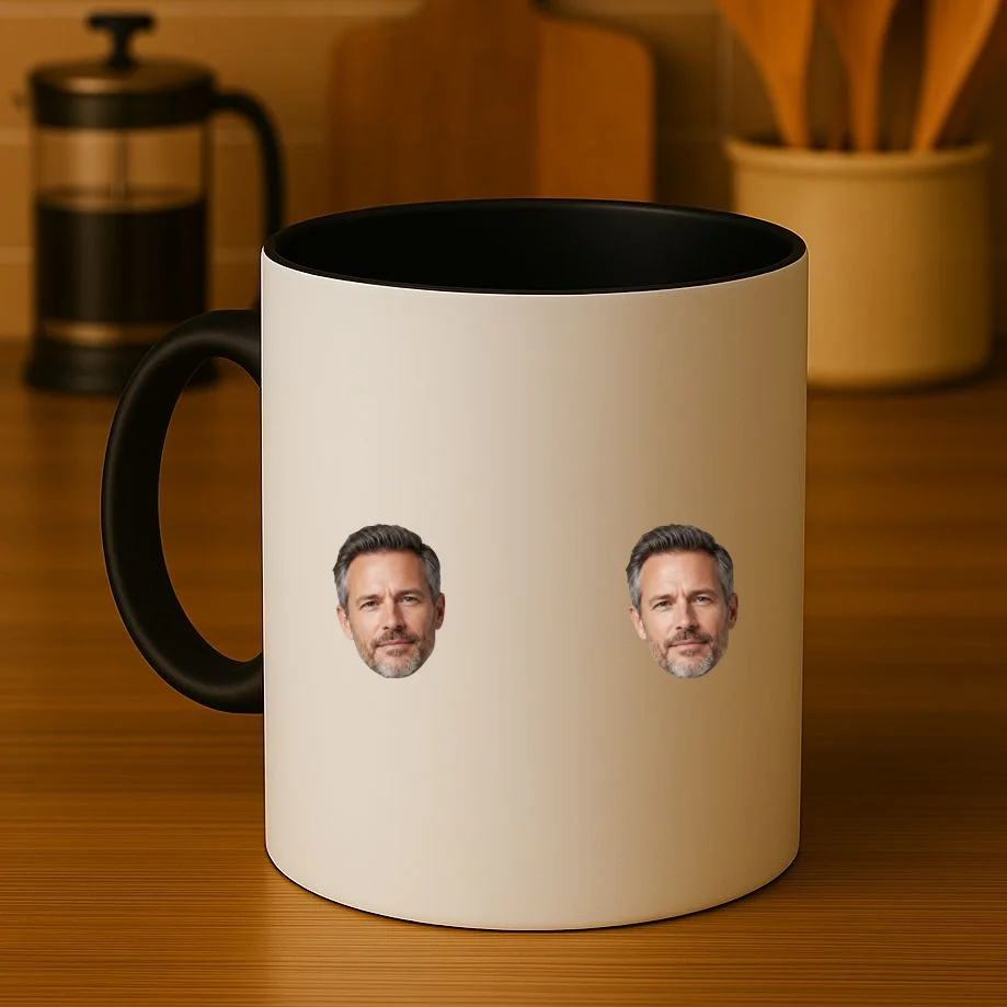 Funny Custom Boyfriend Face Coffee Mug - Front 3