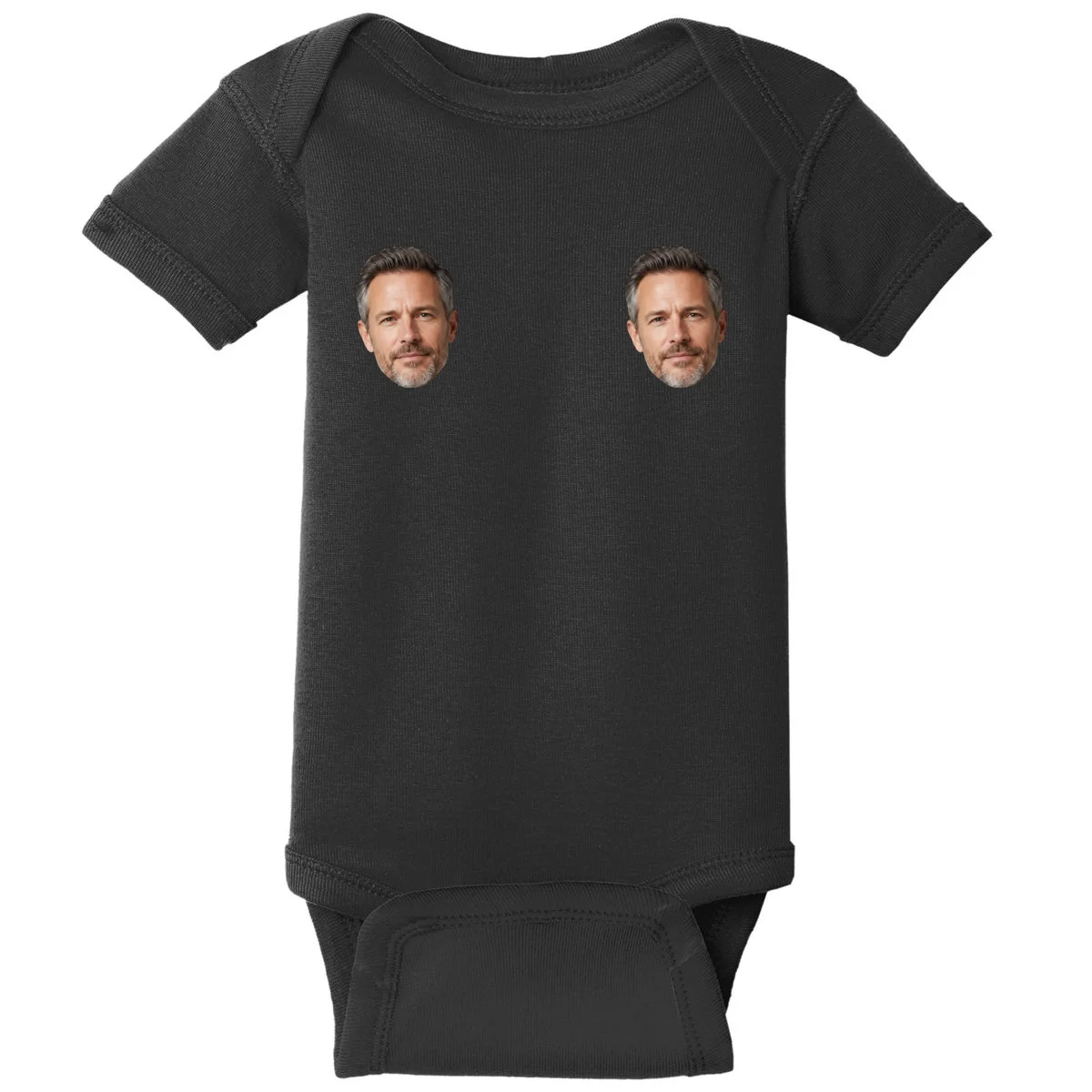 Funny Custom Boyfriend Face Baby Bodysuit - Front
