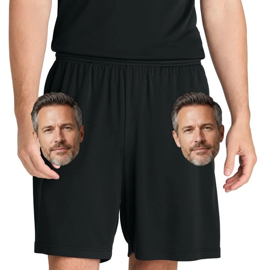 Funny Custom Boyfriend Face Men's Shorts - Front 1