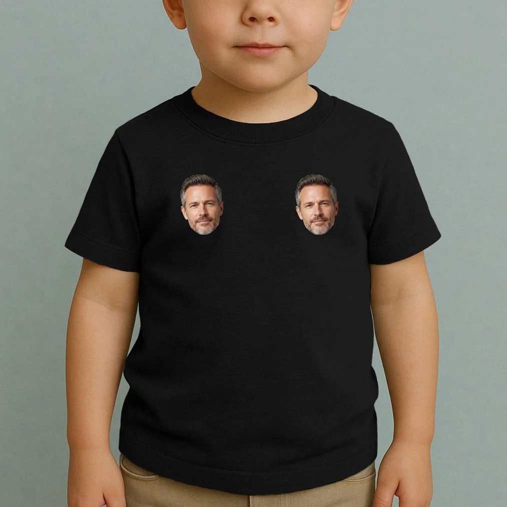 Funny Custom Boyfriend Face Toddler T-Shirt - Front 1