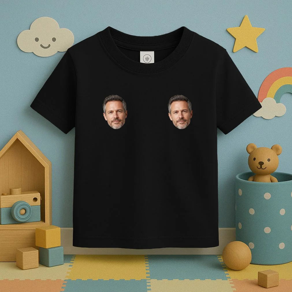 Funny Custom Boyfriend Face Toddler T-Shirt - Front 2