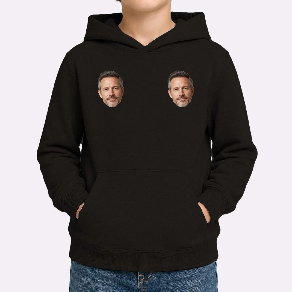 Funny Custom Boyfriend Face Kids Hoodie - Front 1