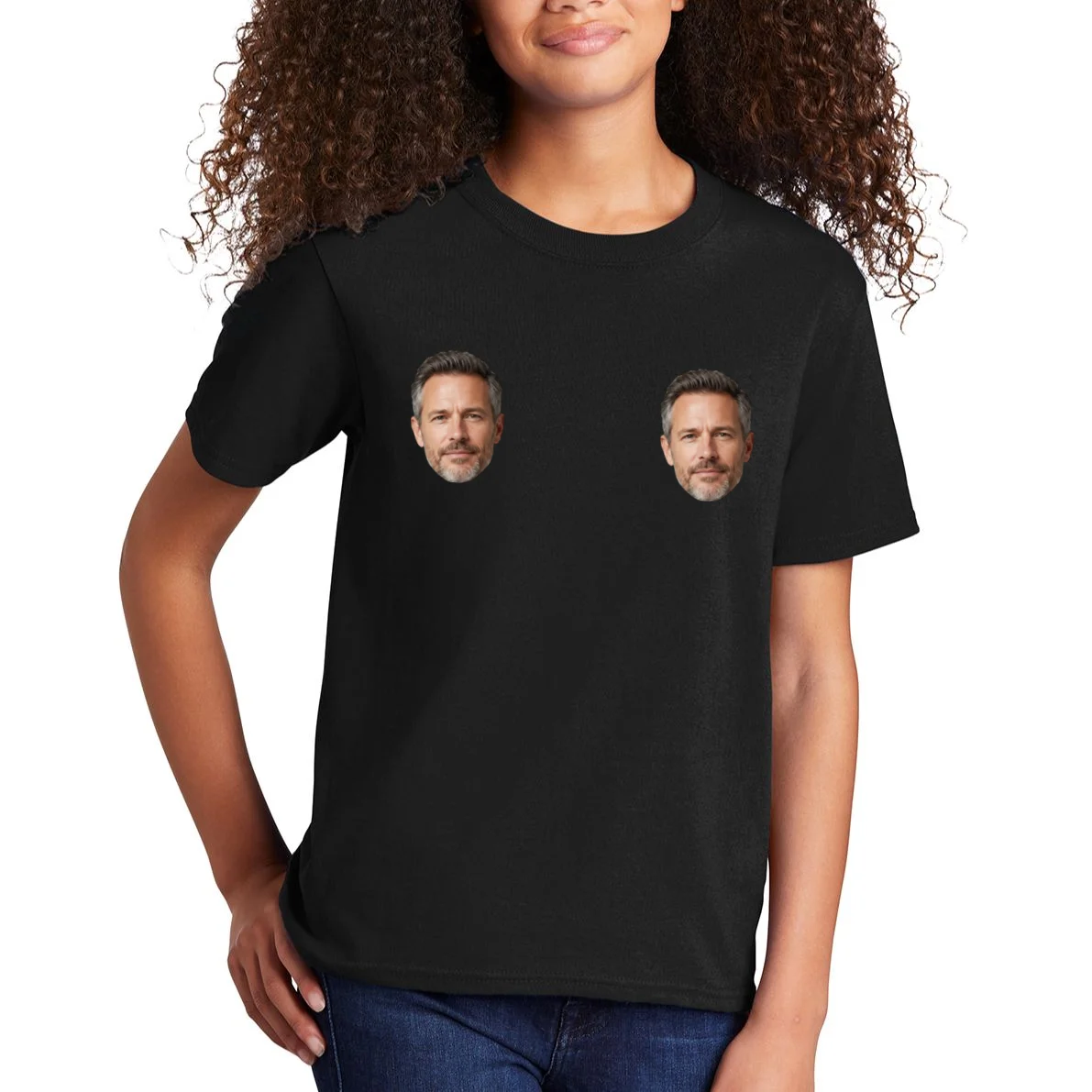 Funny Custom Boyfriend Face Kids T-Shirt - Front 1