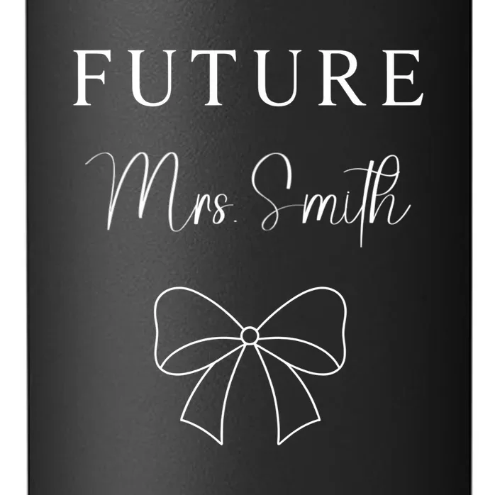 Future Mrs Custom Name Bow Wedding 24oz Water Bottle - Front - Close-up