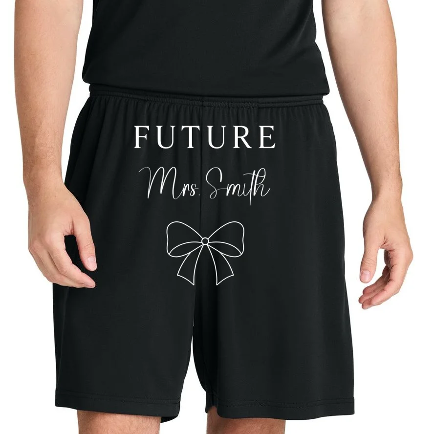 Future Mrs Custom Name Bow Wedding Men's Shorts - Front 1