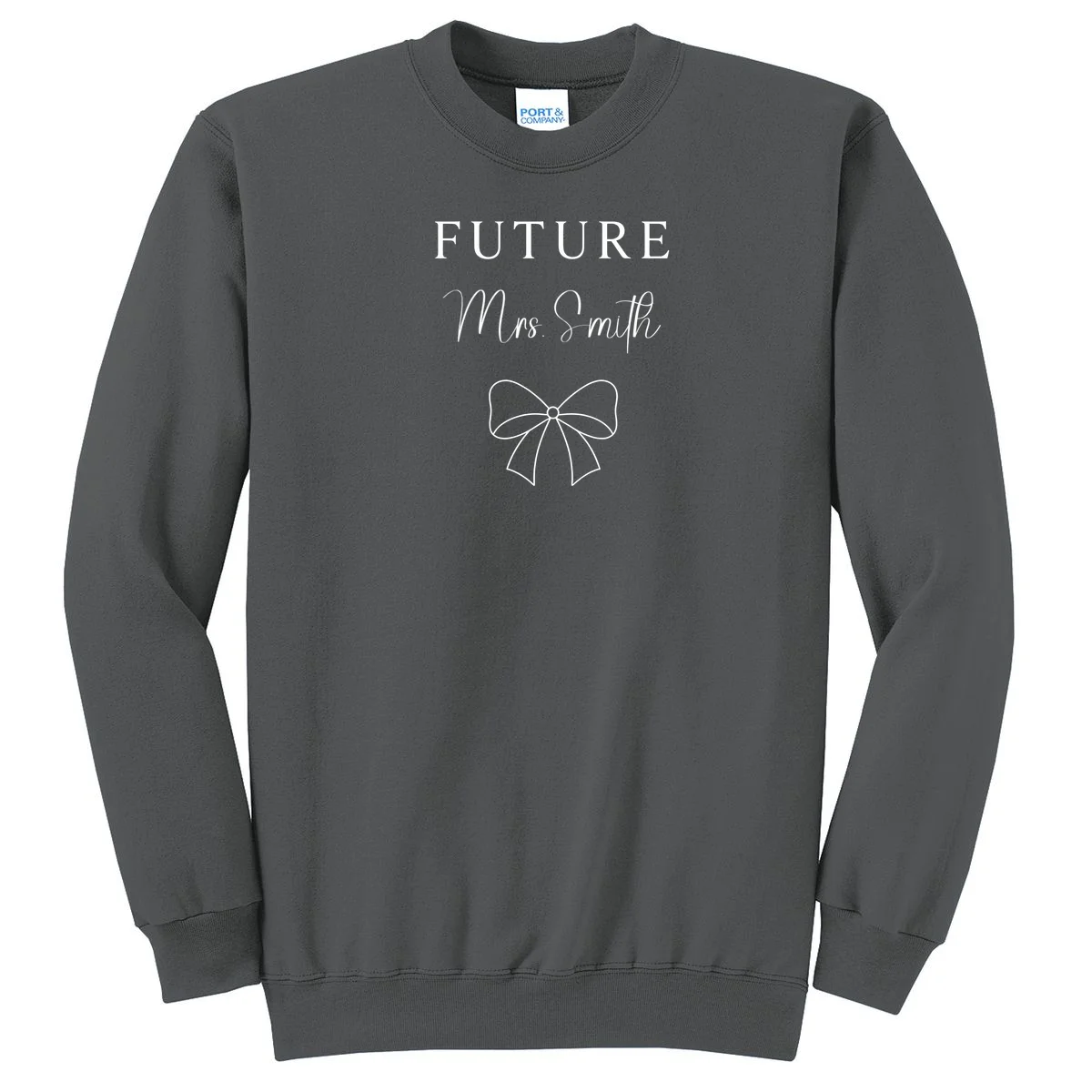 Future Mrs Custom Name Bow Wedding Sweatshirt - Front