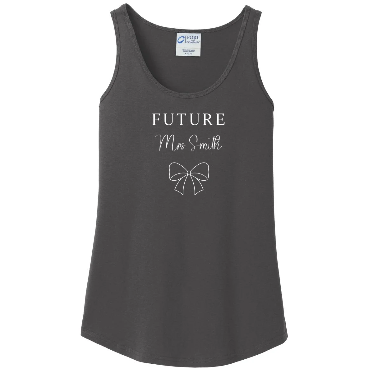 Future Mrs Custom Name Bow Wedding Women's Tank Top - Front