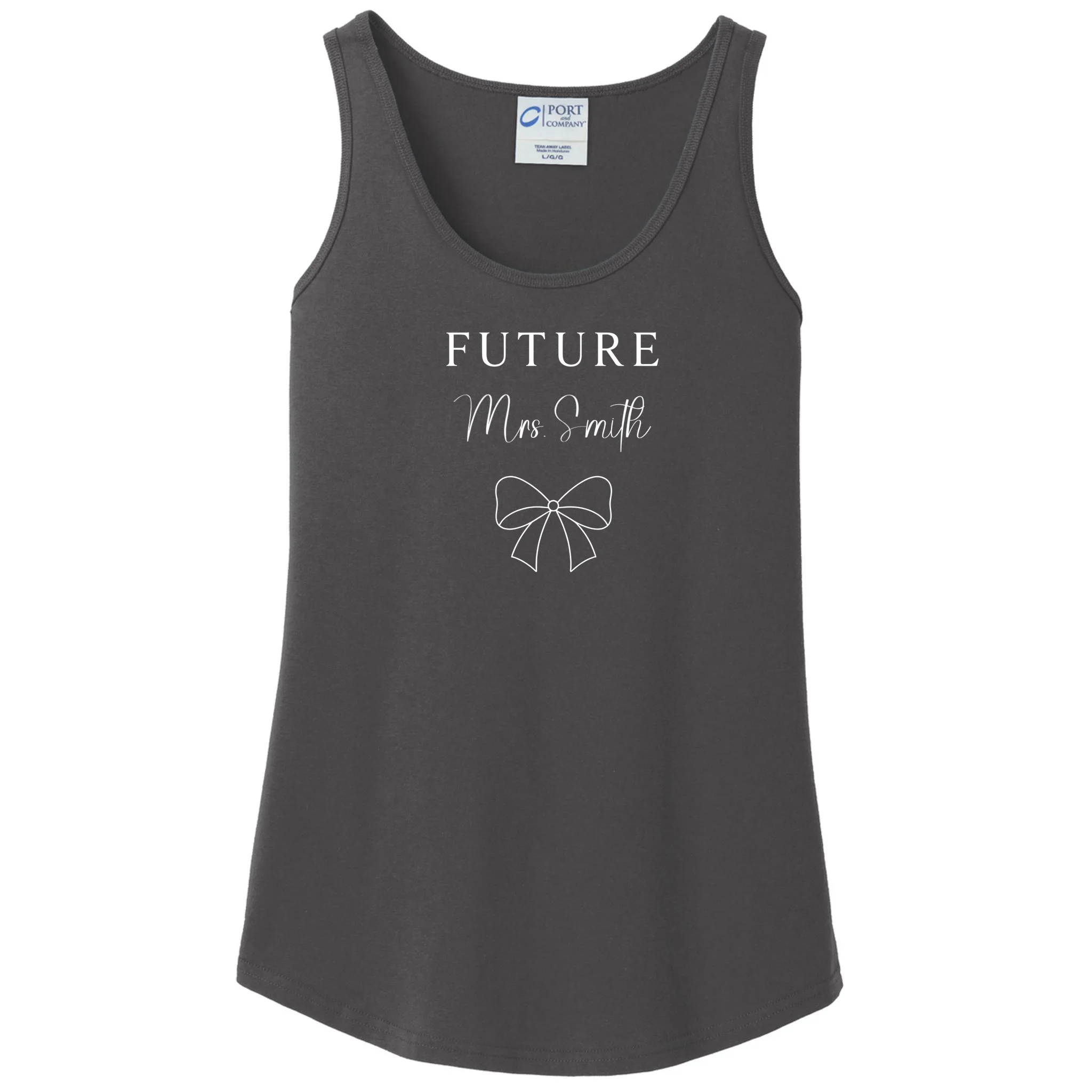 Future Mrs Custom Name Bow Wedding Women's Tank Top - Front