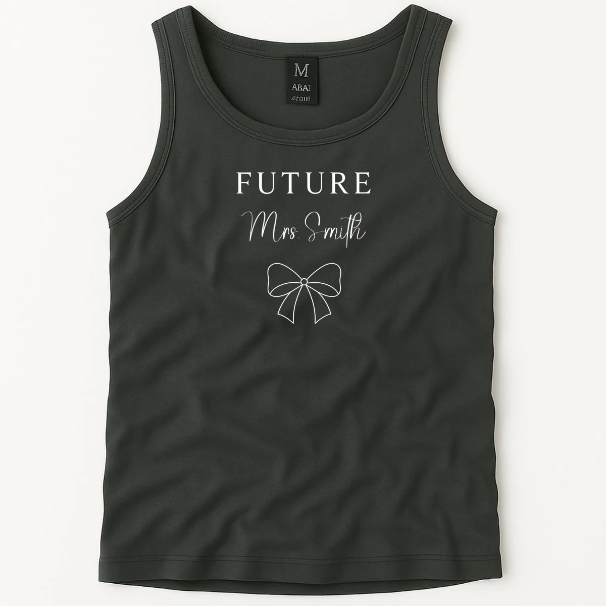 Future Mrs Custom Name Bow Wedding Tank Top - Front 1