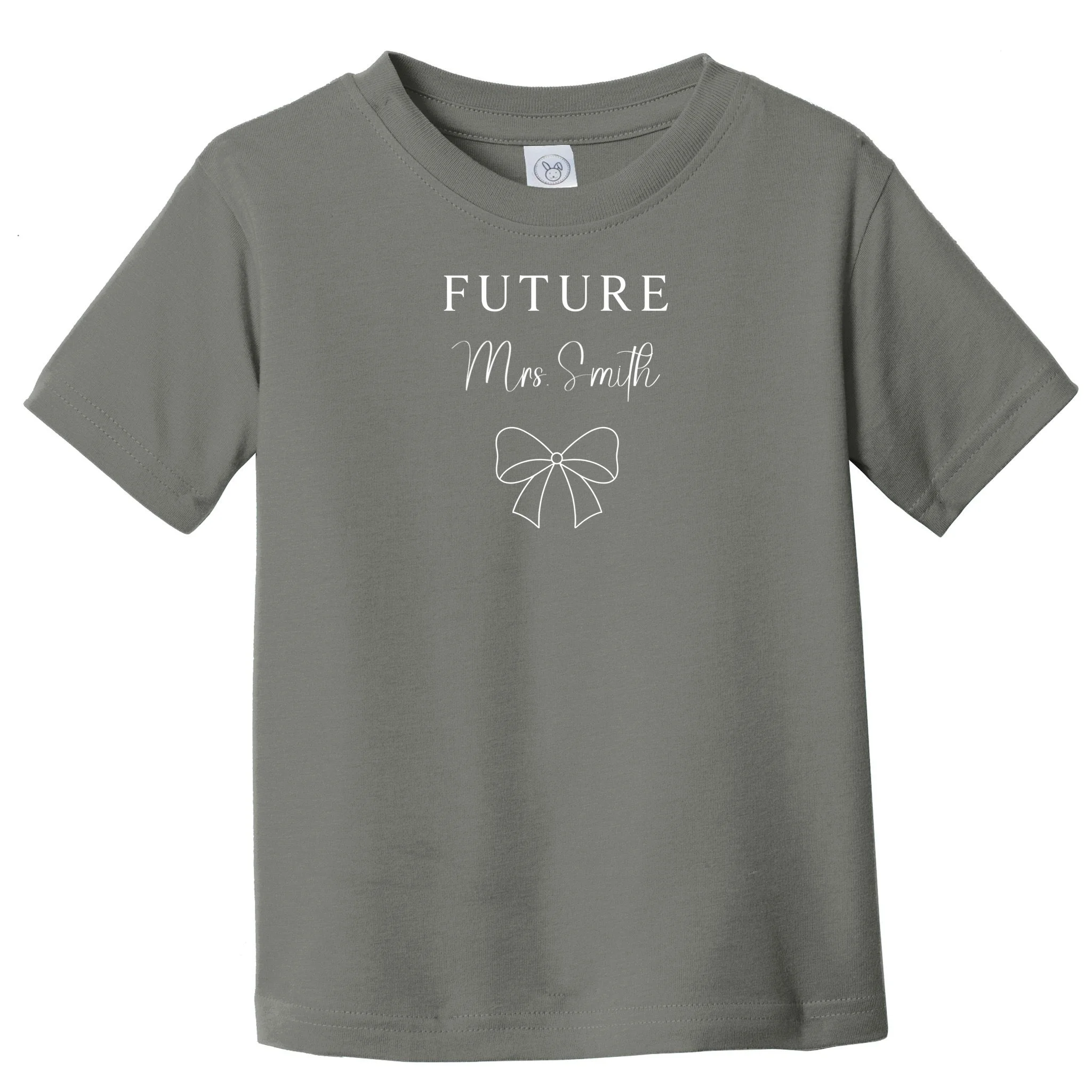 Future Mrs Custom Name Bow Wedding Toddler T-Shirt - Front