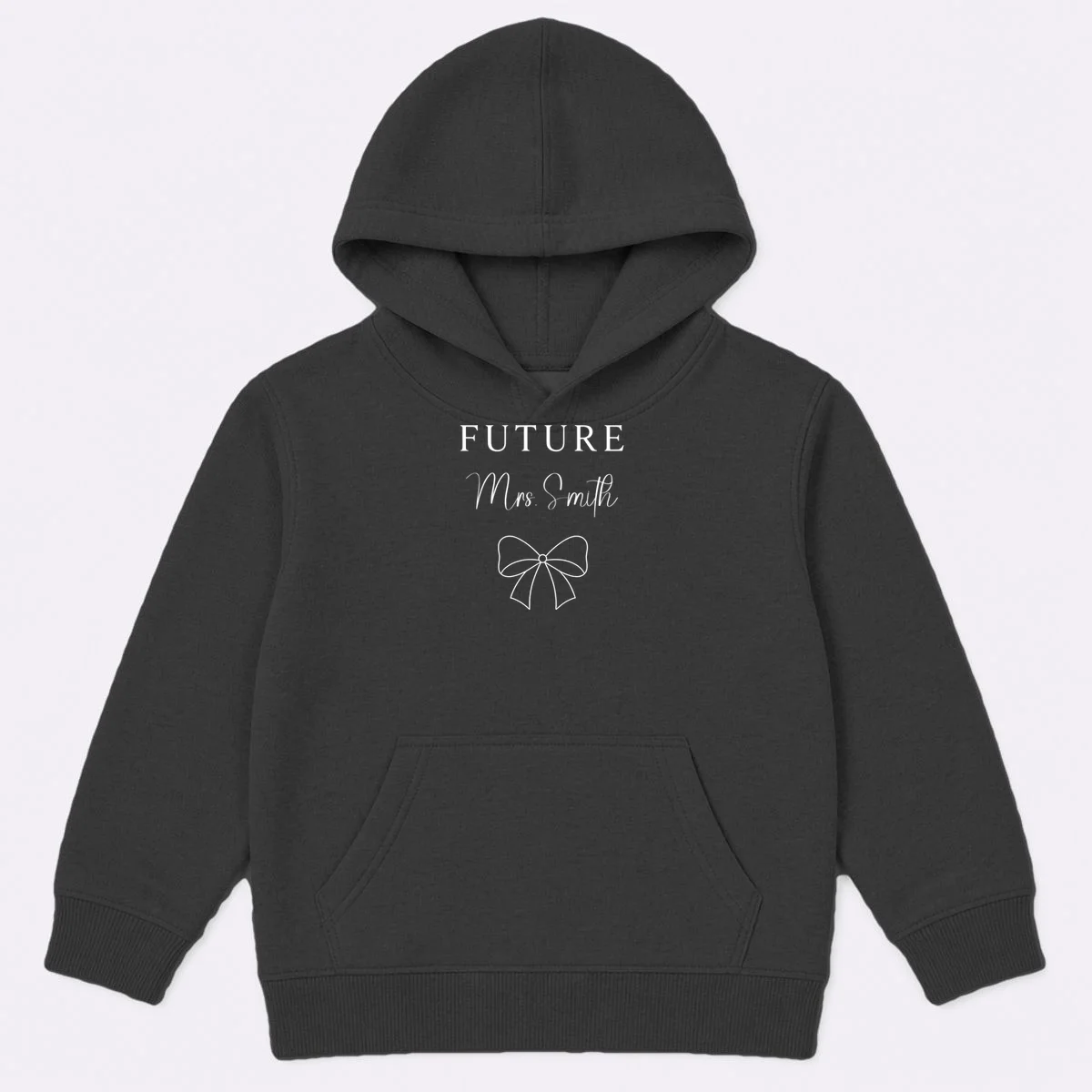 Future Mrs Custom Name Bow Wedding Kids Hoodie - Front