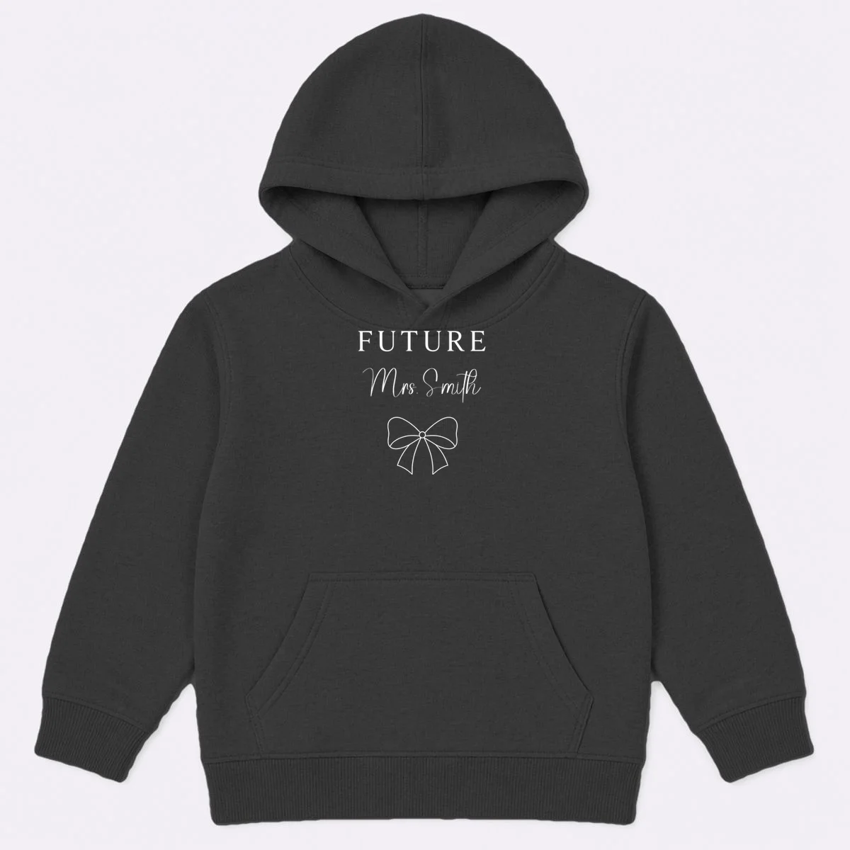Future Mrs Custom Name Bow Wedding Kids Hoodie - Front