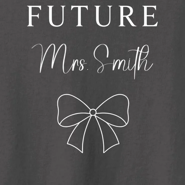 Future Mrs Custom Name Bow Wedding Kids T-Shirt - Front - Close-up