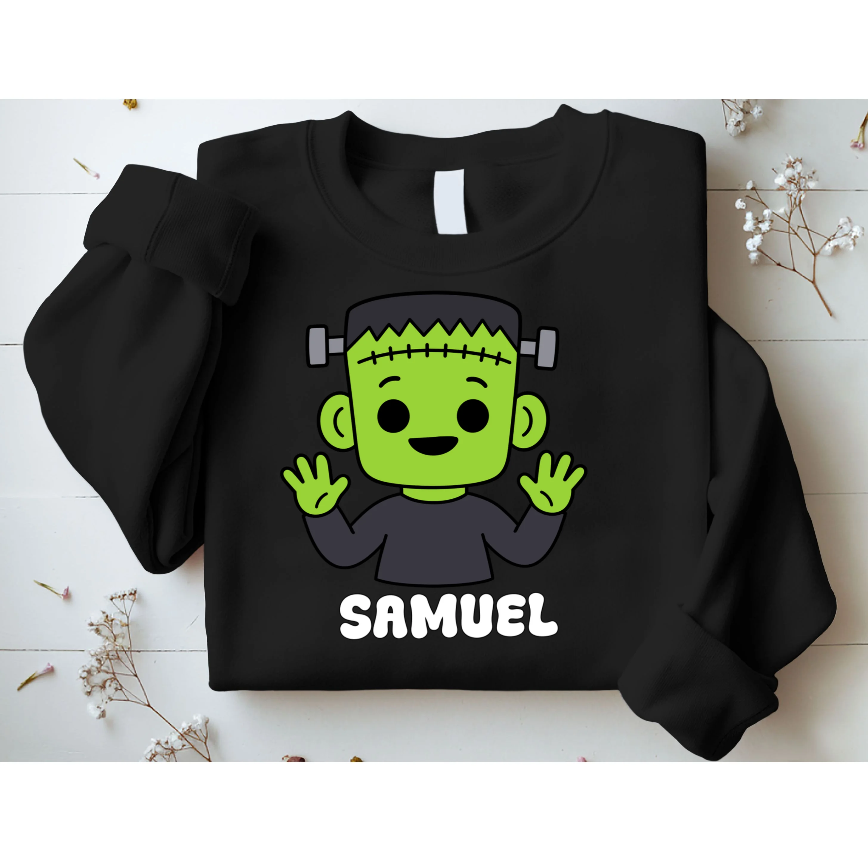 Frankenstein Name Personalized Halloween Gift - Monster Character Design Men's Sweatshirt - Front 1