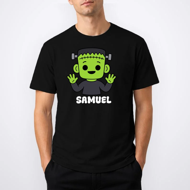Frankenstein Name Personalized Halloween Gift - Monster Character Design Men's T-Shirt - Front 1