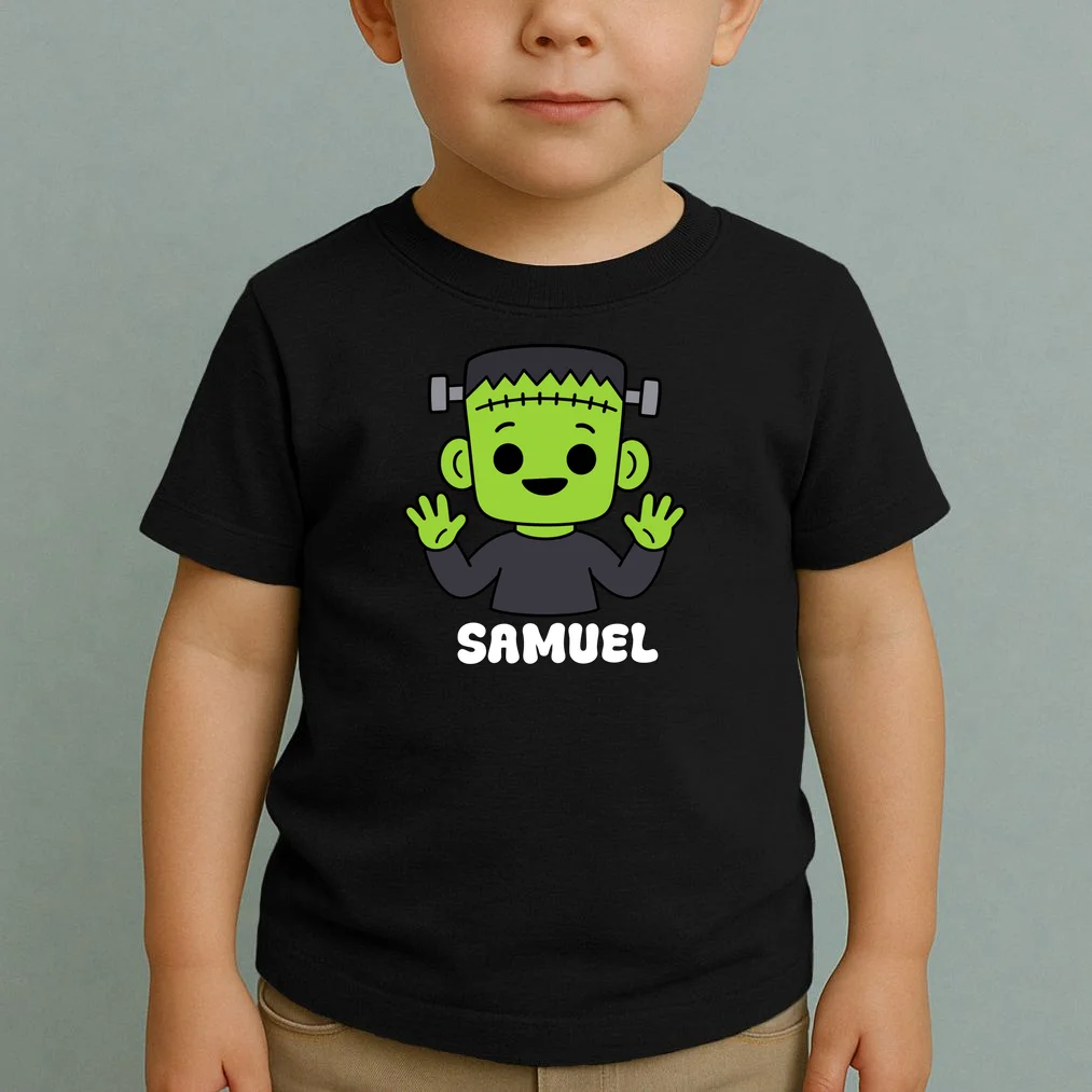 Frankenstein Name Personalized Halloween Gift - Monster Character Design Toddler T-Shirt - Front 1