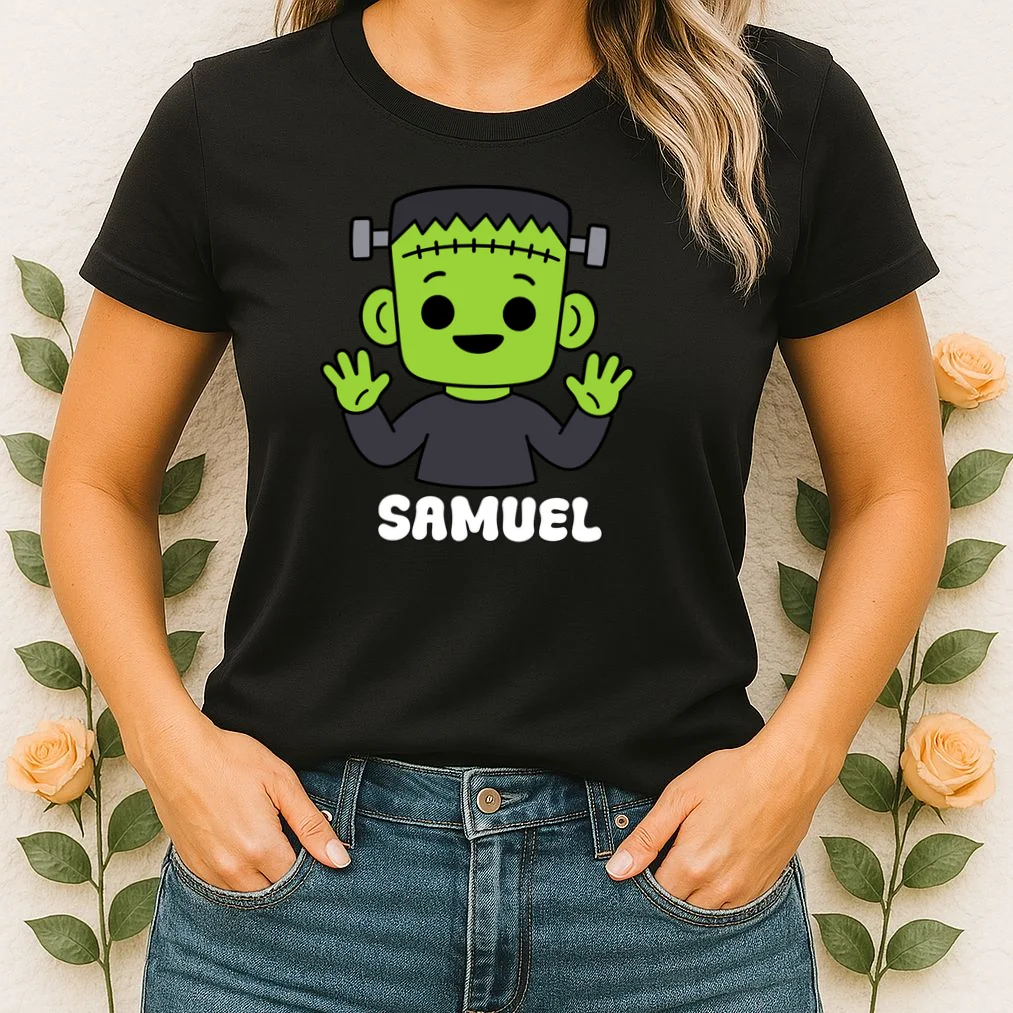Frankenstein Name Personalized Halloween Gift - Monster Character Design Women's T-Shirt - Front 1