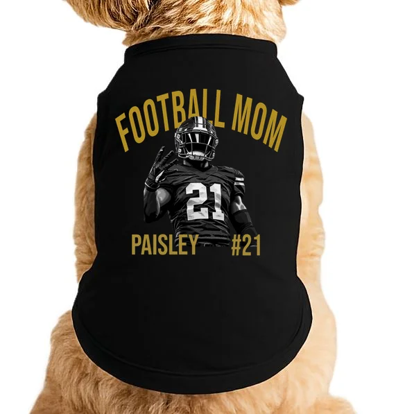 Football Player Graphic – Vintage American Football Jersey Number Design Doggie Tank Front