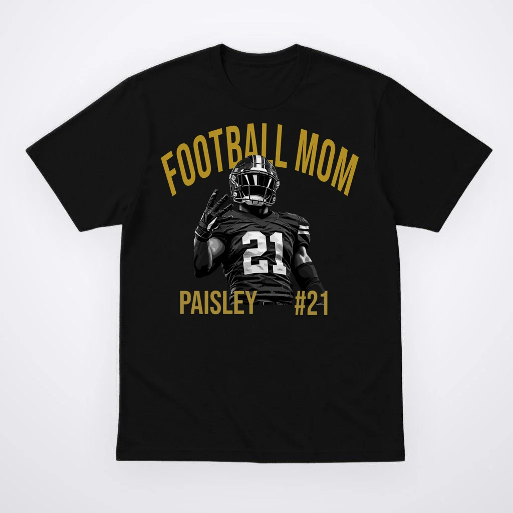 Football Player Graphic – Vintage American Football Jersey Number Design Men's T-Shirt Front