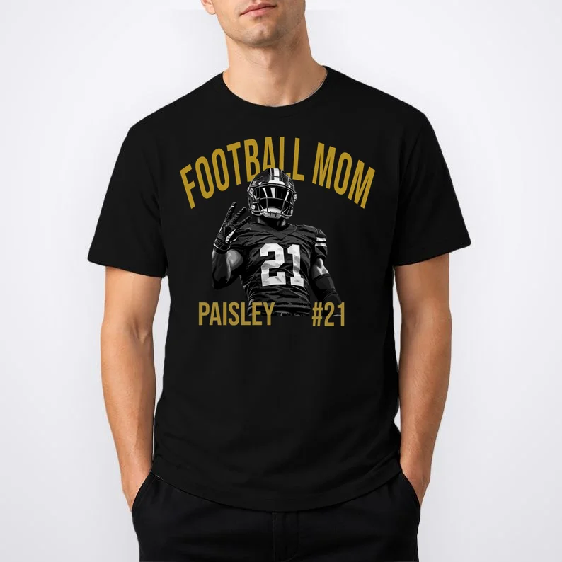 Football Player Graphic – Vintage American Football Jersey Number Design Men's T-Shirt - Front 1