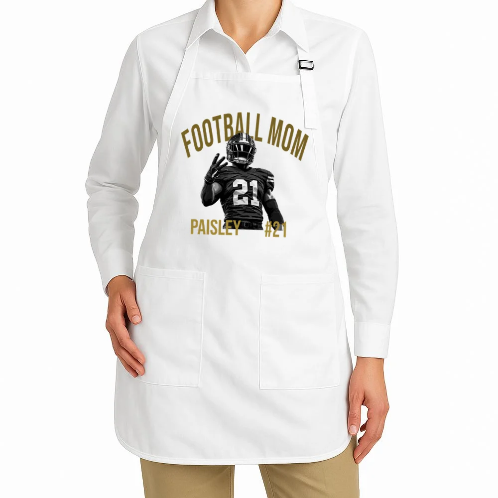 Football Player Graphic – Vintage American Football Jersey Number Design Apron - Front 1