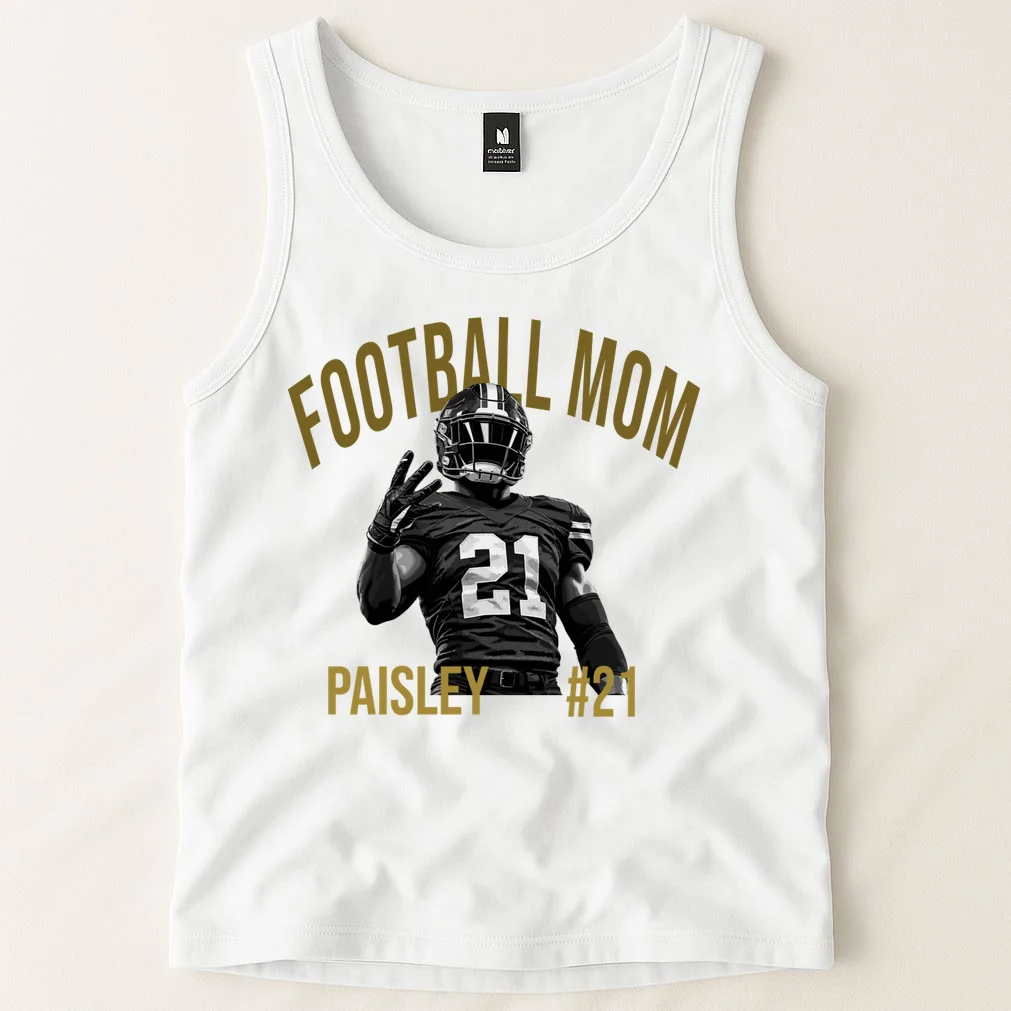 Football Player Graphic – Vintage American Football Jersey Number Design Men's Tank Top - Front 1