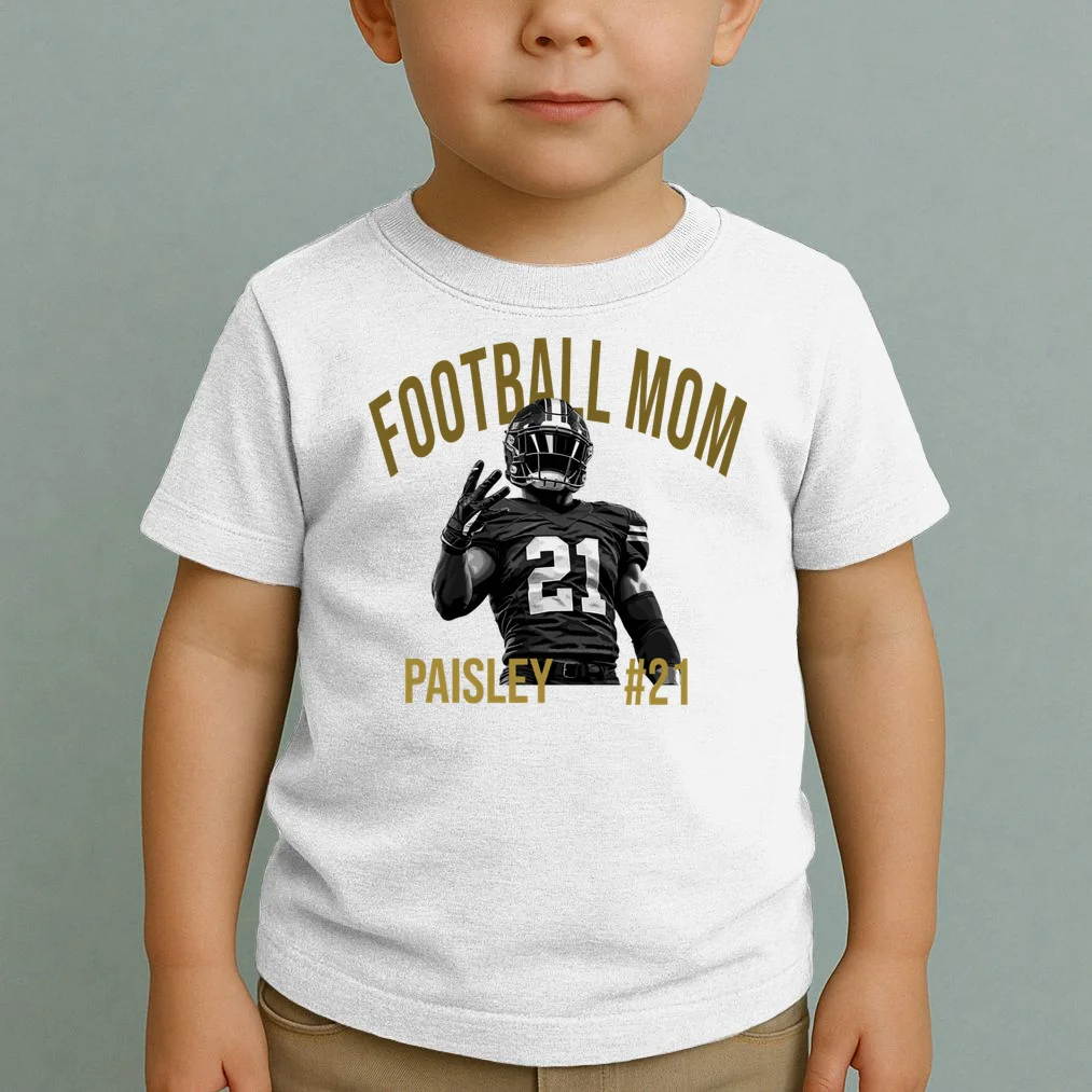 Football Player Graphic – Vintage American Football Jersey Number Design Toddler T-Shirt - Front 1