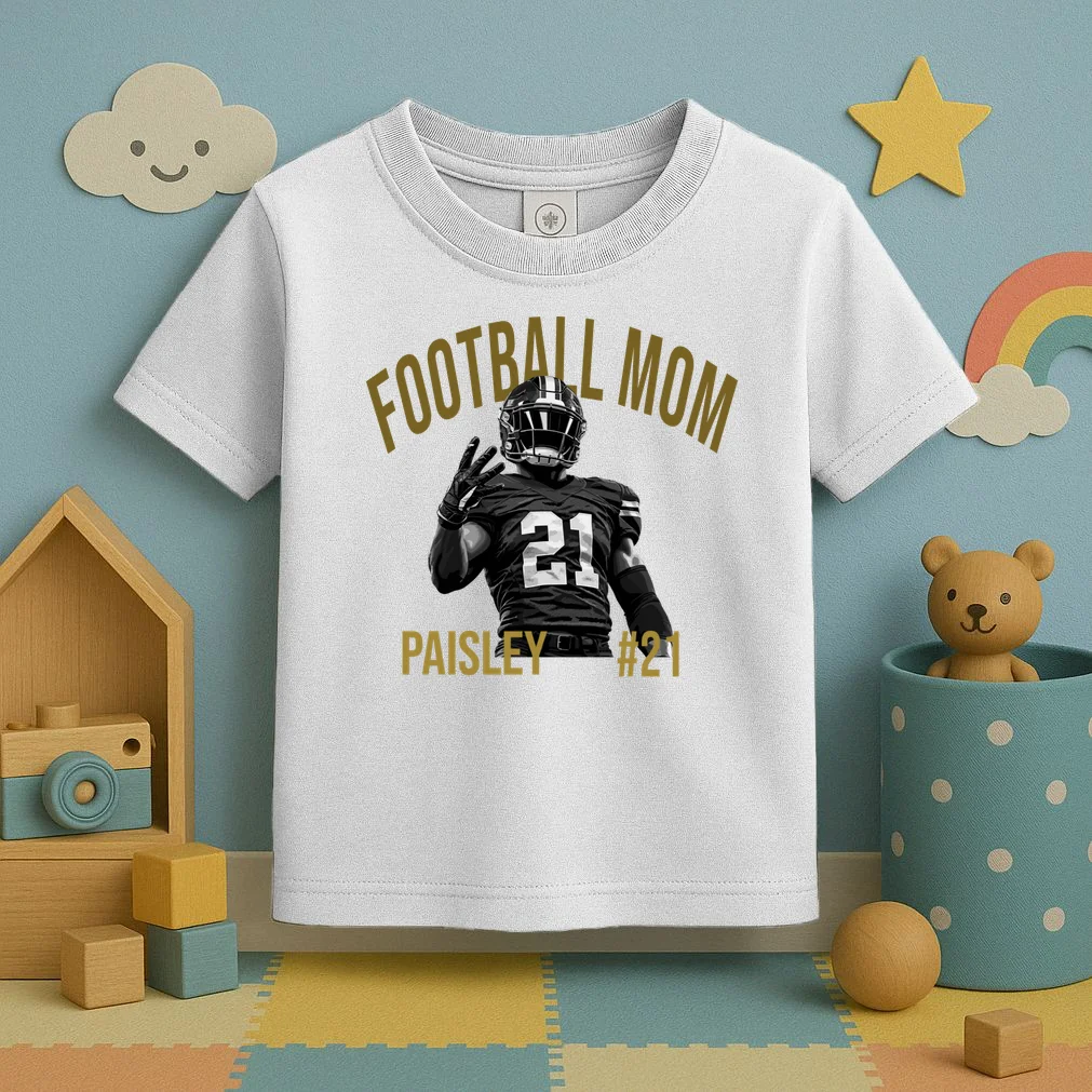 Football Player Graphic – Vintage American Football Jersey Number Design Toddler T-Shirt - Front 2