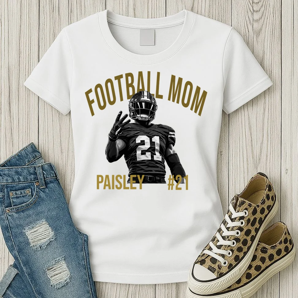 Football Player Graphic – Vintage American Football Jersey Number Design Women's T-Shirt - Front 2